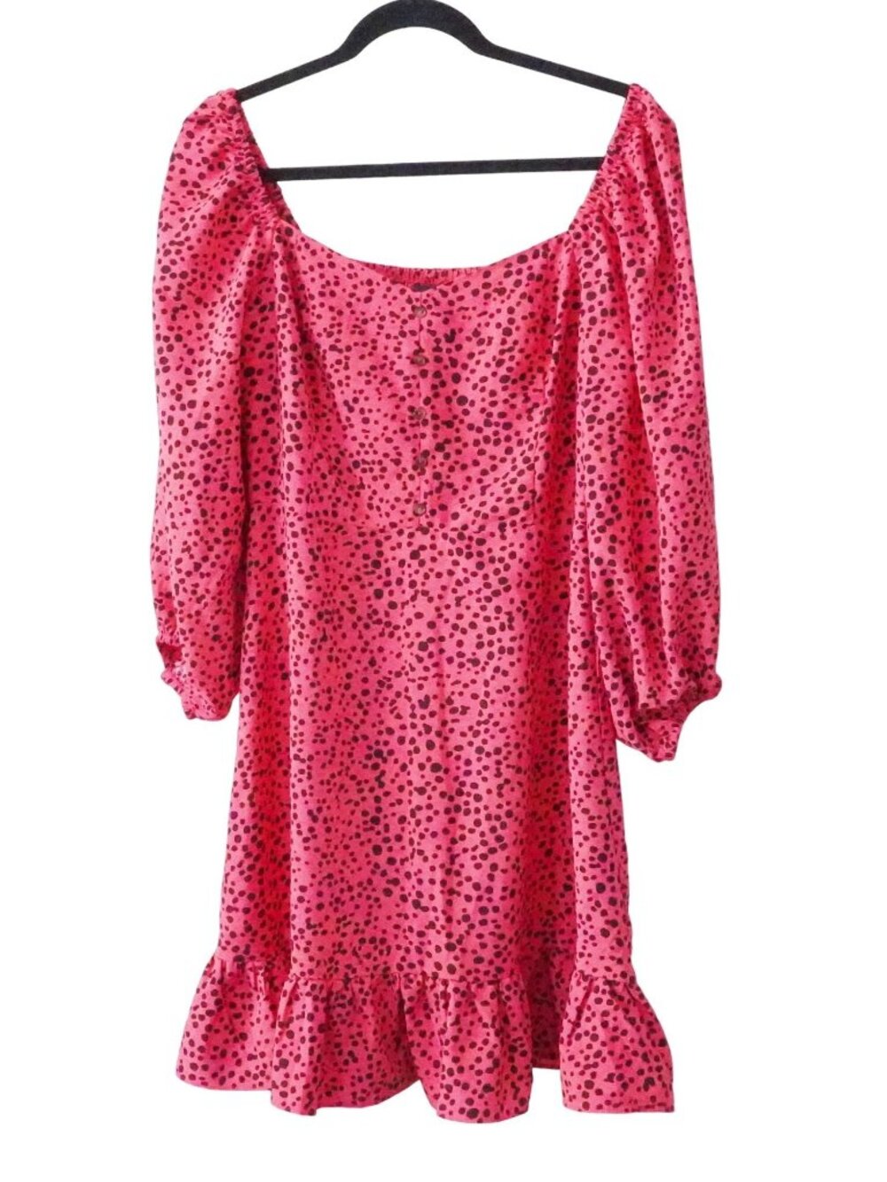 Y2K Scoop Dress Size L Pink Black Above Knee Empire On Off Shoulder